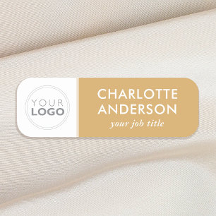 Custom Employee Logo Gold Branded Magnetic or Pin Name Tag