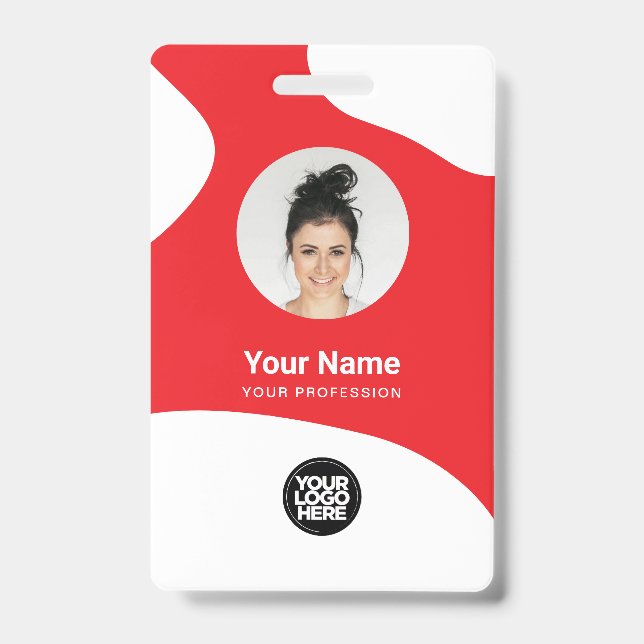 Custom Employee Modern Blob ID Card QR Badge (Front)