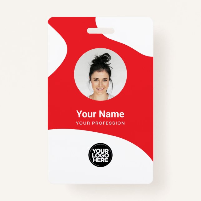 Custom Employee Modern Blob ID Card QR Badge (Front)