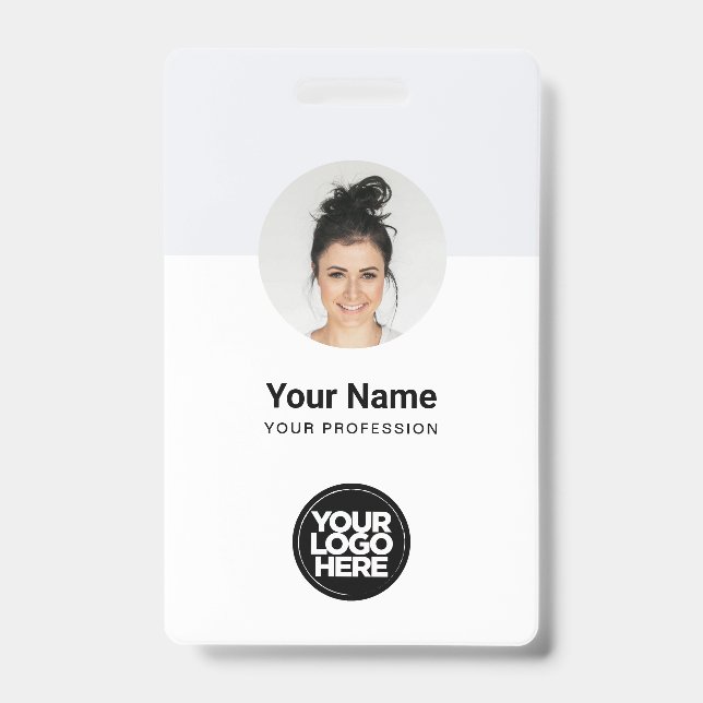Custom Employee Modern ID Card Minimalist QR Badge (Front)