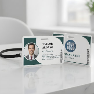 Custom Employee Name Badge with Logo and Job Title
