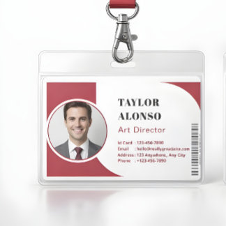 Custom Employee Name Badge with Logo and Job Title