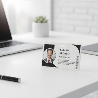 Custom Employee Name Badge with Logo and Job Title