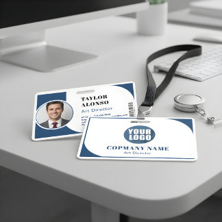 Custom Employee Name Badge with Logo and Job Title