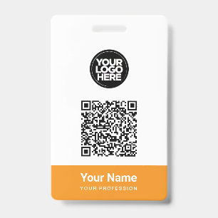 Custom Employee Name Business Logo Qr Code Badge