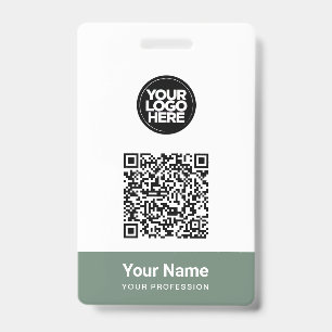 Custom Employee Name Business Logo Qr Code Badge
