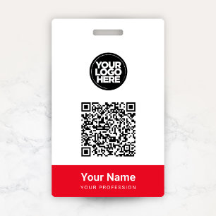 Custom Employee Name Business Logo Qr Code Badge