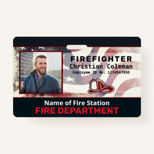 Custom Employee Name ID  Card Logo Bar Code Photo  Badge