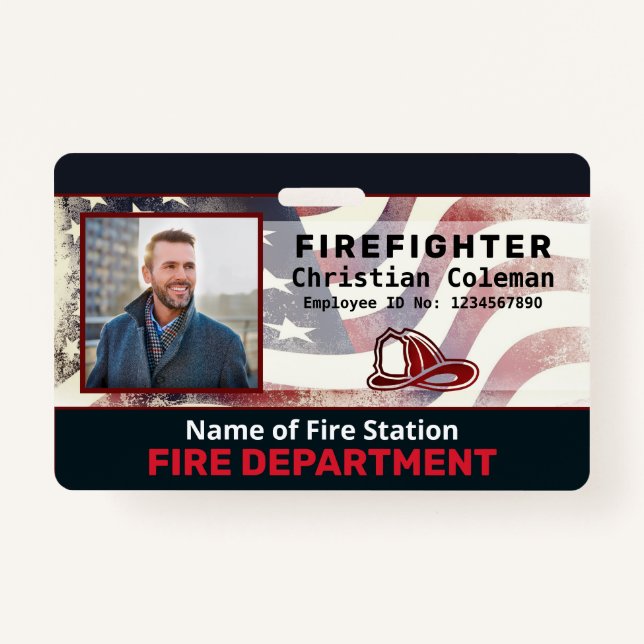 Custom Employee Name ID  Card Logo Bar Code Photo  Badge (Front)