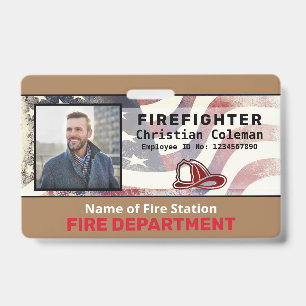 Custom Employee Name ID  Card Logo Bar Code Photo  Badge