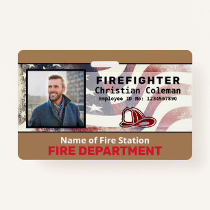 Custom Employee Name ID  Card Logo Bar Code Photo  Badge