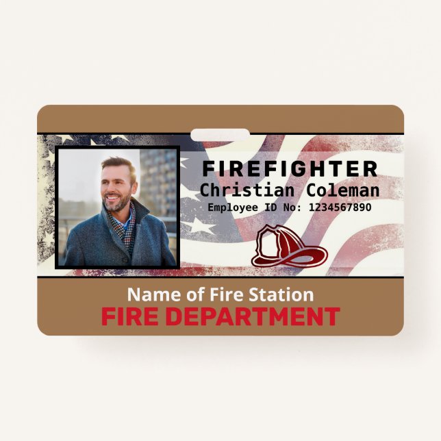 Custom Employee Name ID  Card Logo Bar Code Photo  Badge (Front)