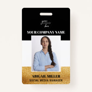 Custom Employee Name Logo Photo ID Badge