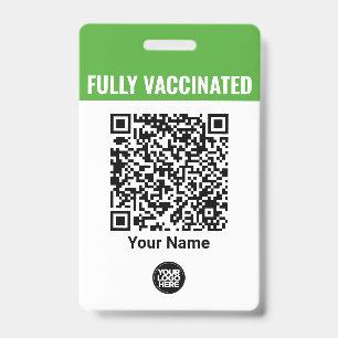 Custom Employee Name Logo Vaccination QrCode Badge
