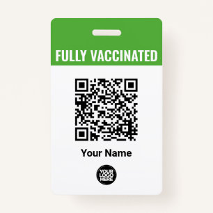 Custom Employee Name Logo Vaccination QrCode Badge