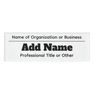 Custom Employee - Name of Organization or Business Name Tag