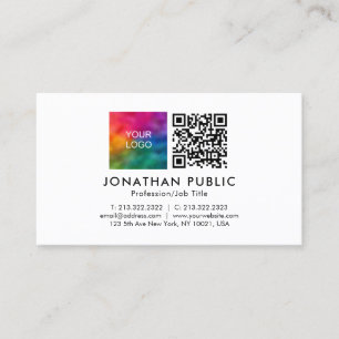 Custom Employee Name QR Code Business Logo Here Calling Card