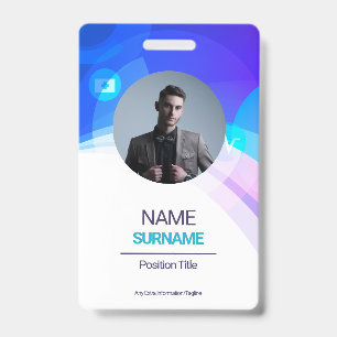 Custom Employee -Photo, Address, Email , Name Badge