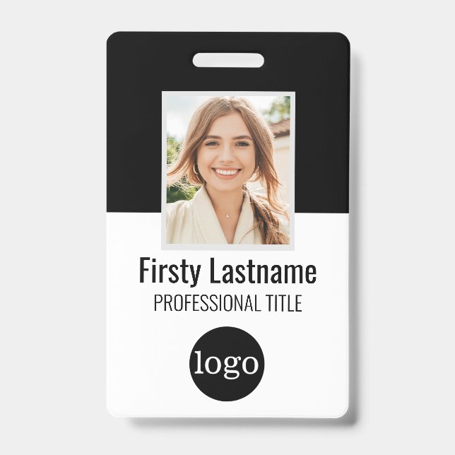 Custom Employee - Photo, Bar Code, Logo, Name Badg Badge (Front)