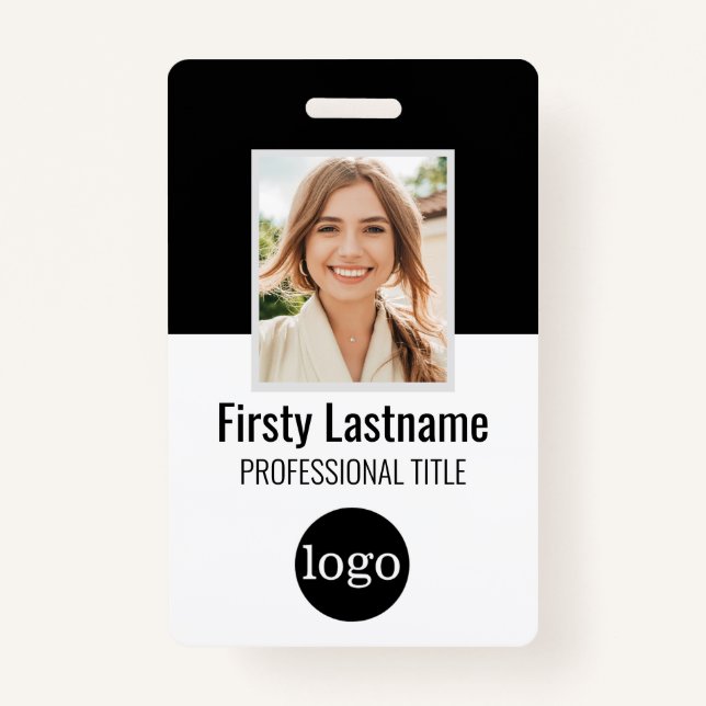 Custom Employee - Photo, Bar Code, Logo, Name Badg Badge (Front)