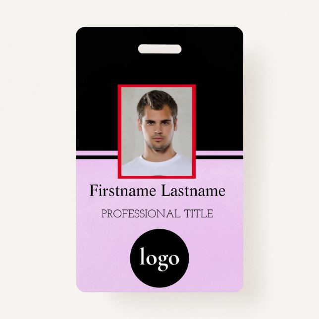 Custom Employee - Photo, Bar Code, Logo, Name Badg Badge (Front)