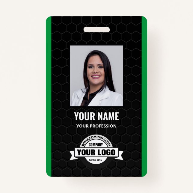 Custom Employee - Photo, Bar Code, Logo, Name Badg Badge (Front)