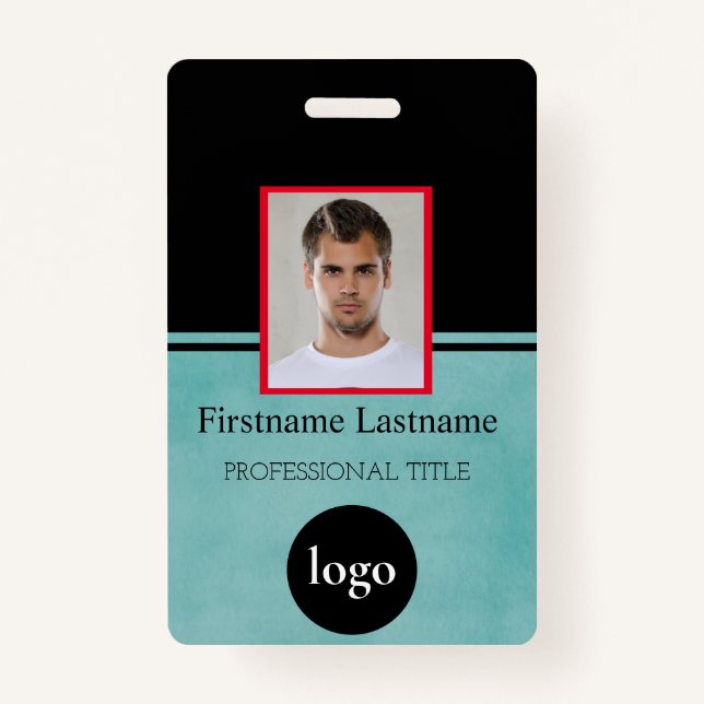 Custom Employee - Photo, Bar Code, Logo, Name Badg Badge (Front)