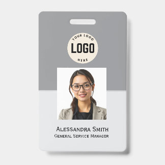 Custom Employee Photo, Bar Code, Logo, Name Badge