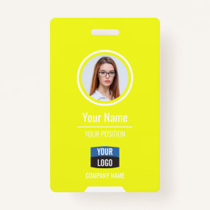 Custom Employee Photo, Bar Code, Logo, Name Badge