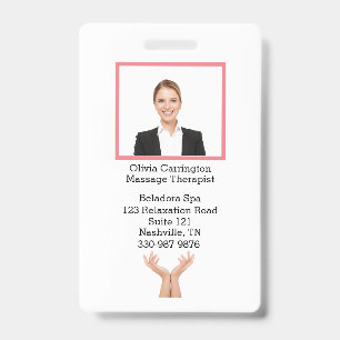 Custom Employee Photo Bar Code Logo Name Badge