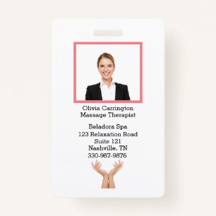 Custom Employee Photo Bar Code Logo Name Badge