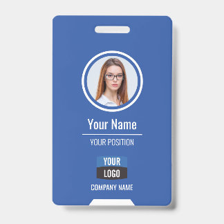 Custom Employee Photo, Bar Code, Logo, Name Badge