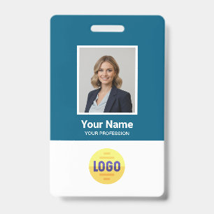 Custom Employee Photo, Bar Code, Logo, Name Badge