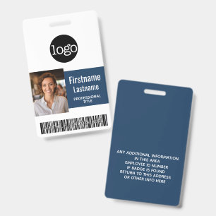 Custom Employee - Photo, Bar Code, Logo, Name Badge