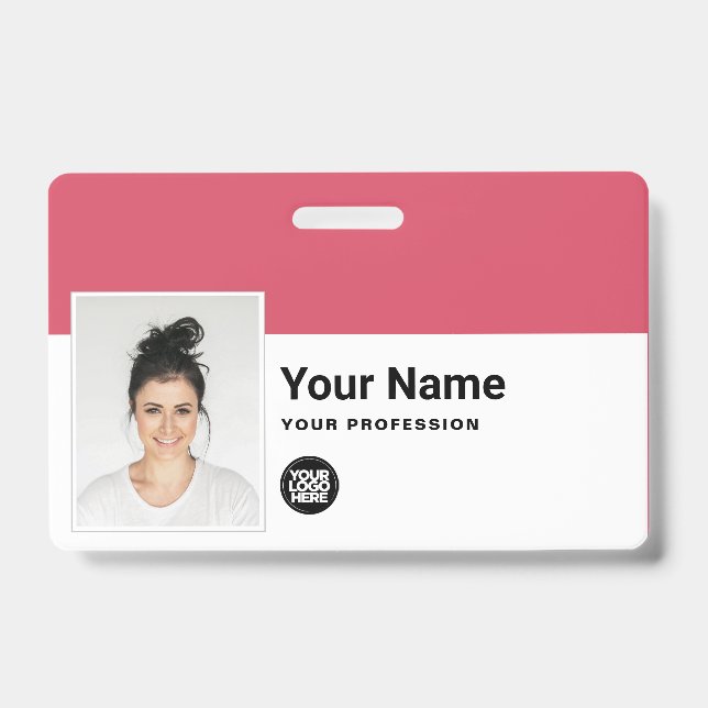 Custom Employee - Photo, Bar Code, Logo, Name Badge (Front)
