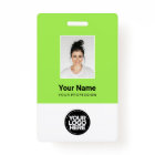 Custom Employee Photo, Bar Code, Logo, Name Badge