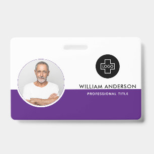 Custom Employee Photo, Bar Code, Logo, Name Badge