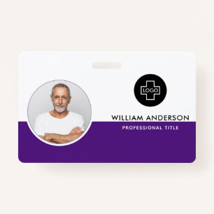 Custom Employee Photo, Bar Code, Logo, Name Badge