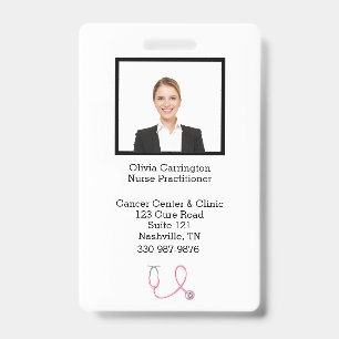 Custom Employee Photo Bar Code Logo Name Badge