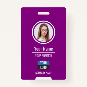 Custom Employee Photo, Bar Code, Logo, Name Badge