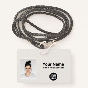 Custom Employee Photo Bar Code Logo Name Badge