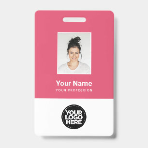 Custom Employee Photo, Bar Code, Logo, Name Badge