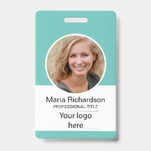 Custom Employee, Photo, Bar Code, Logo, Name Badge