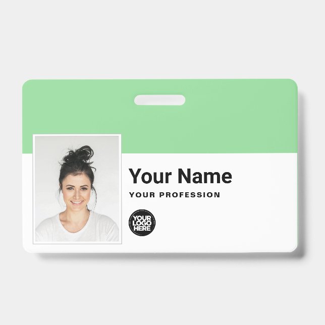 Custom Employee - Photo, Bar Code, Logo, Name Badge (Front)