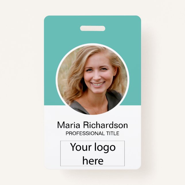 Custom Employee, Photo, Bar Code, Logo, Name Badge (Front)