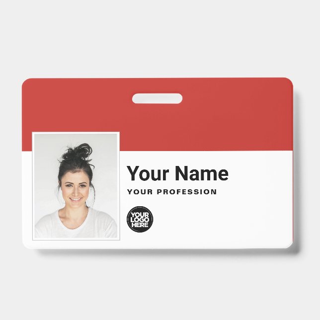 Custom Employee - Photo, Bar Code, Logo, Name Badge (Front)