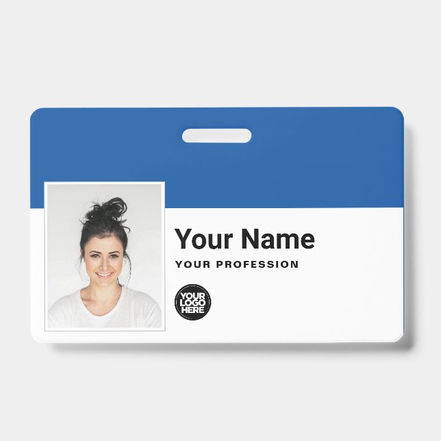 Custom Employee - Photo, Bar Code, Logo, Name Badge (Front)