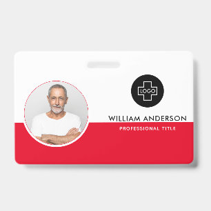 Custom Employee Photo, Bar Code, Logo, Name Badge