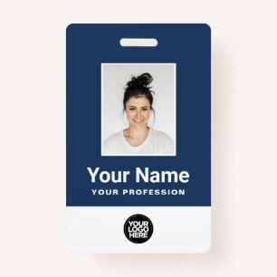Custom Employee Photo, Bar Code, Logo, Name Badge