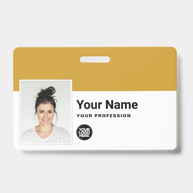 Custom Employee - Photo, Bar Code, Logo, Name Badge (Front)